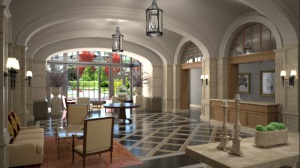 Artist Rendering of the Grand Lobby - Lincoln Park 2520